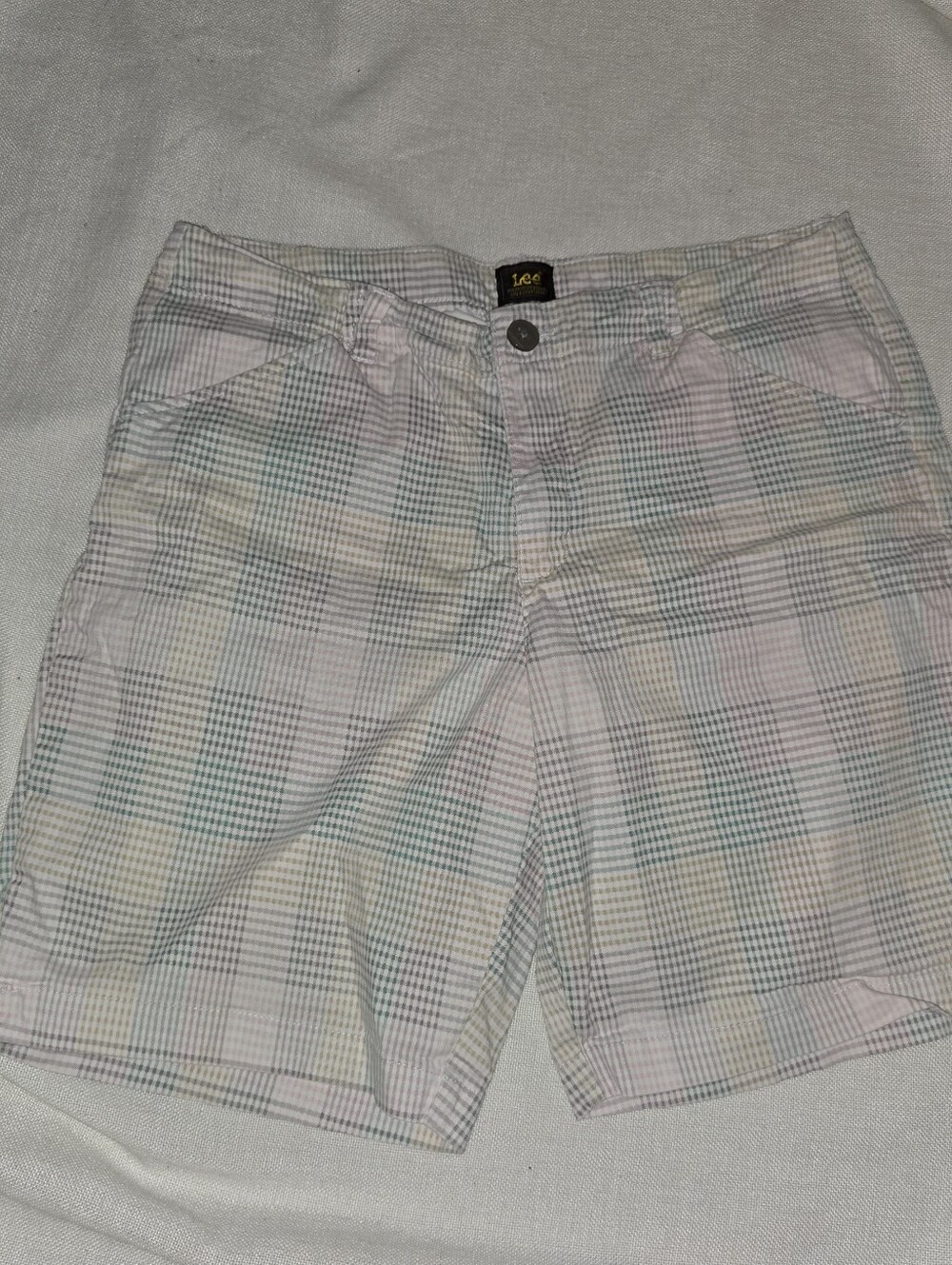 Lee sz 14M Plaid Check Pastel Shorts Casual Outdoor Everyday